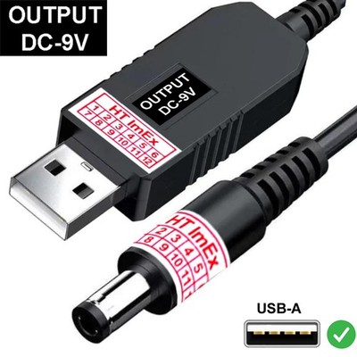Netzteil Adapter DC 5V auf DC 9V Kabel USB Ladekabel Stromkabel 5.5x2.5mm