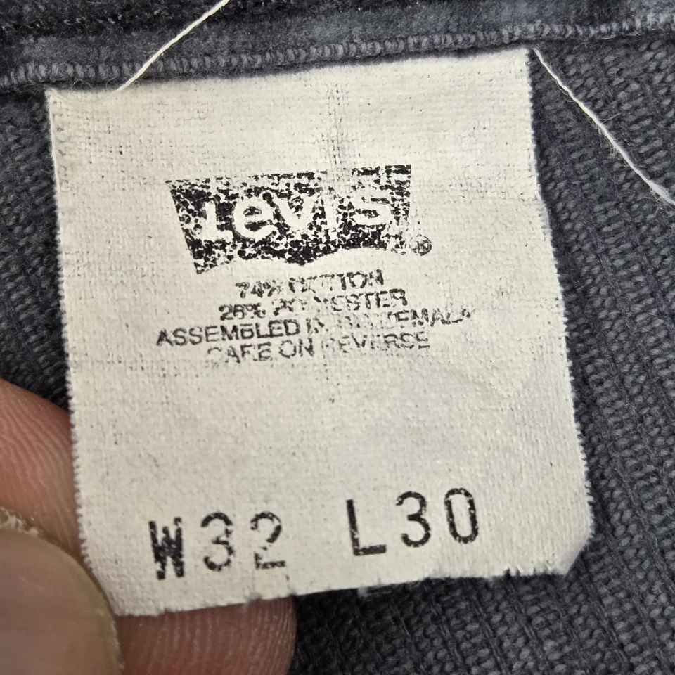 Pantalones de hombre vintage Levi's Silvertab 32X30 gris pana rectos años 90 LEER Foto 3 de 4
