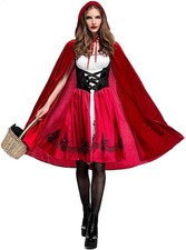 Rotkäppchen Kostüm Damen Kleid mit Mantel rot Größe M für Halloween Fasching