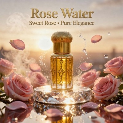 Rose Water Attar Perfume Oil 11ml - Sweet Rose Water Fragrance Long Lasting