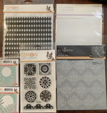 Lot Of Stamps And Embossing Folders Altenew, Simon Says Stamp, Spellbinders
