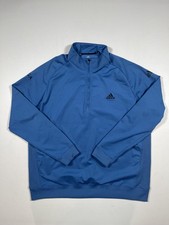 Adidas Golf Pullover Mens Large Blue Quarter ...