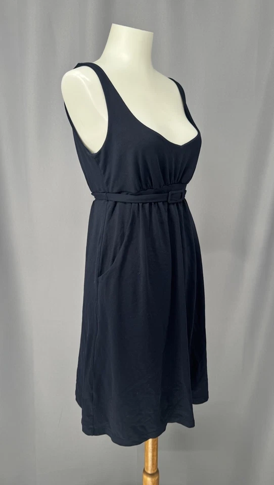 Платье Susana Monaco XS с завышенной талией темно-синее с поясом мини романтическое минималистское Y2K - Изображение 2 из 4