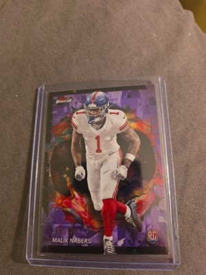 2024 Topps Finest RARE Malik Nabers #269 Purple Refractor /125 Rookie Giants RC