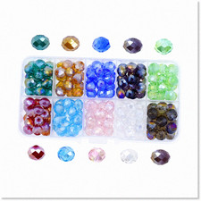 150 Pieces of 10mm Faceted AB Crystal Beads