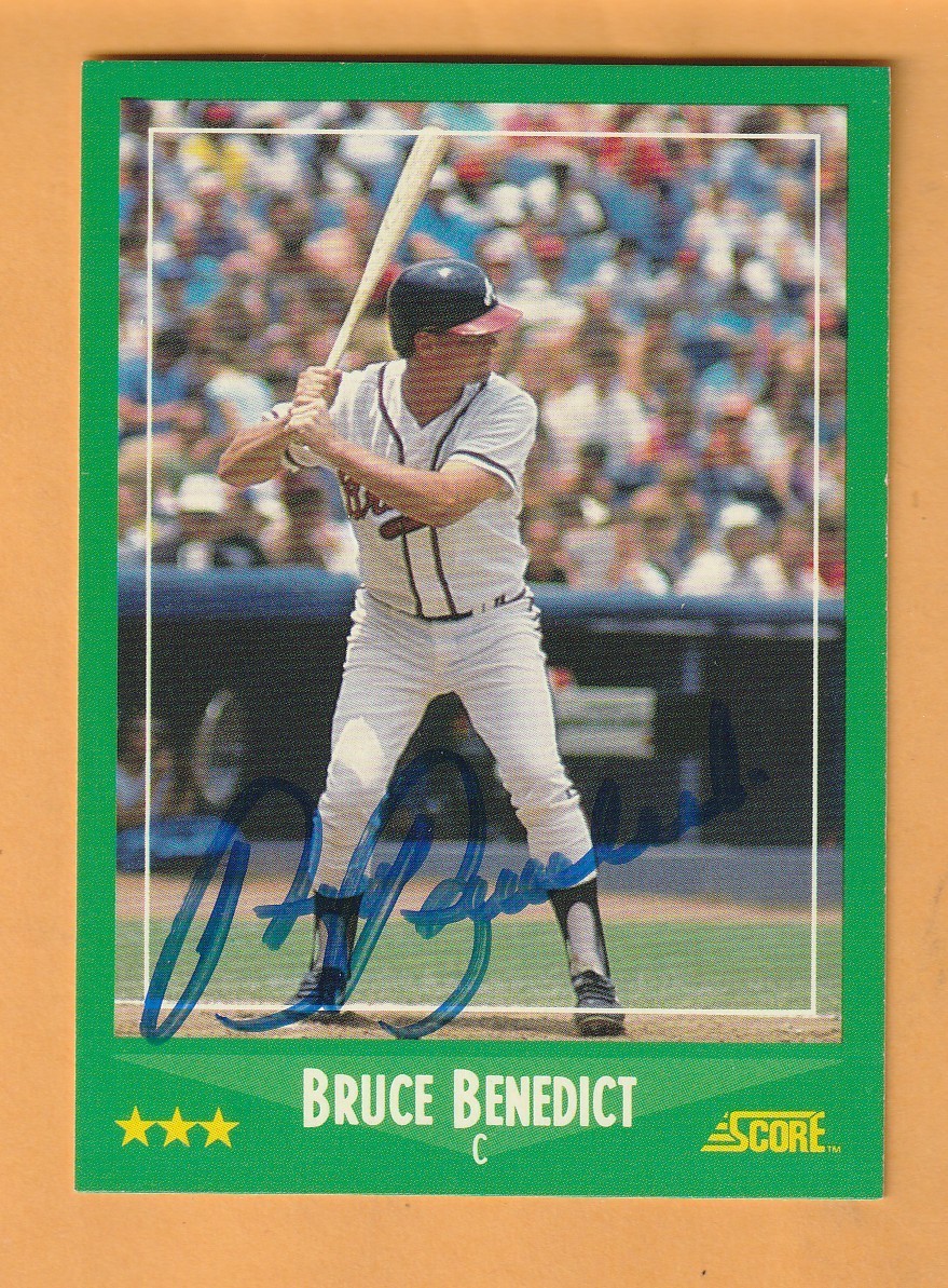 Bruce Benedict Atlanta Braves AUTO Signed 1988 Score Omaha Nebraska