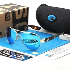 Costa Del Mar South Point Sunglasses Gold Frame Blue Mirror Polarized 580p