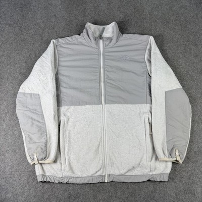 The North Face Jacke Mädchen XL weiß grau Denali Polartec Fleece Full Zip Wandern