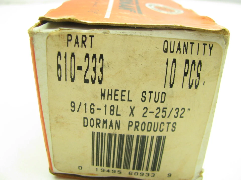 (10) Parafusos prisioneiros de roda dianteira Dorman 610-223 para 1967-1976 Ford P-350 1975-76 P-400 - Imagem 3 de 3