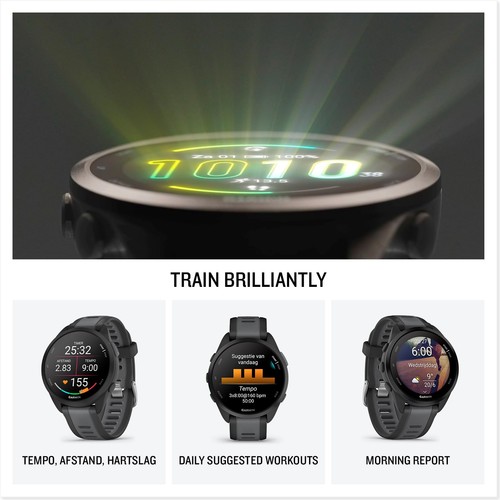 Forerunner 165 - Montre GPS connectee de running avec ecran AMOLED - Noir/Gris, - Photo 3/7