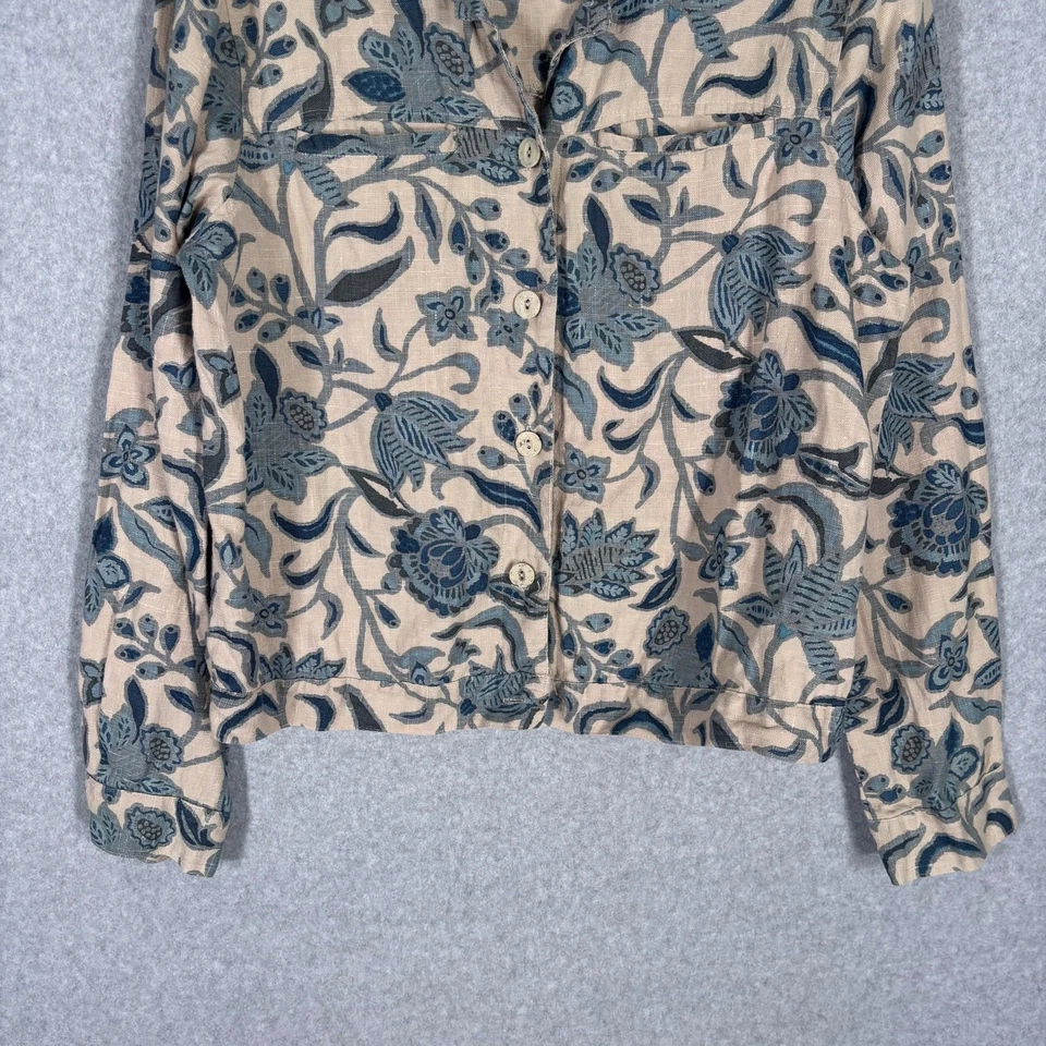 Chaqueta de lino Alexis Avery tostada camisa mediana chaqueta cabaña maximalista artística EE. UU. Foto 4 de 4