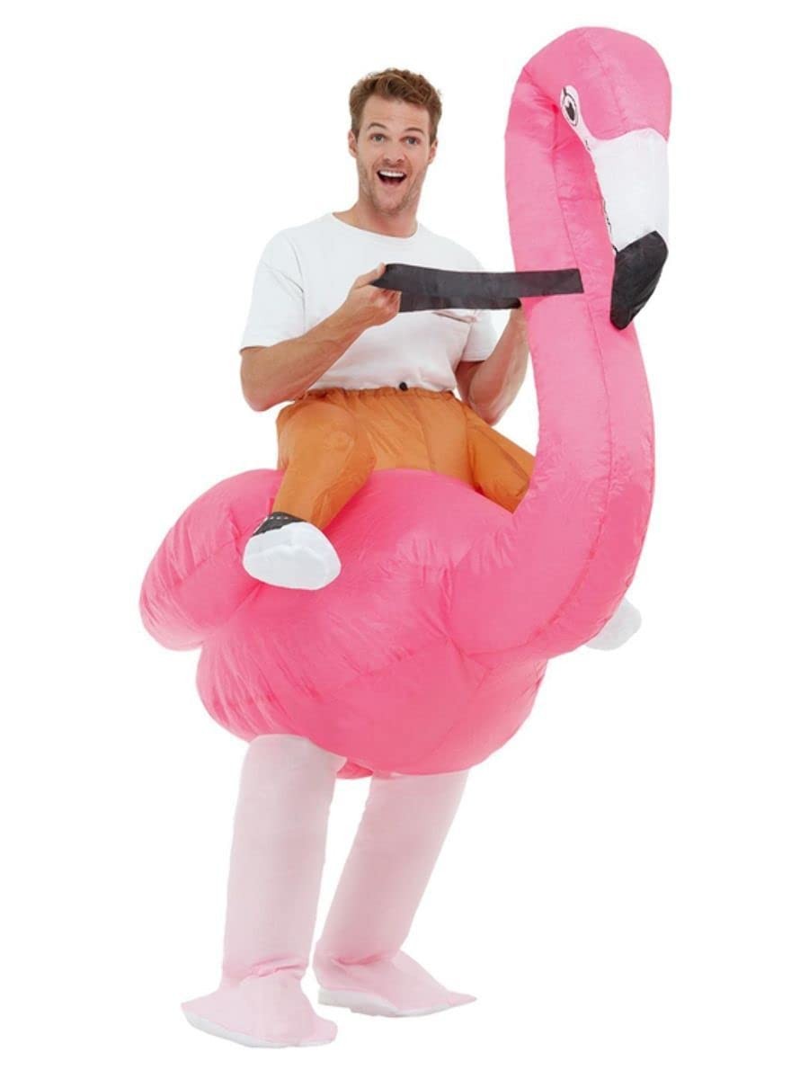 Smiffys Inflatable Ride Em Flamingo Costume, Pink