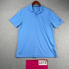Nike Golf Dri Fit Polo Shirt Mens Medium Light Blue Performance Stretch