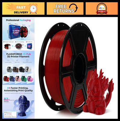 High-Speed 3D Printer Filament 1.75mm, Rapid PLA, 500mm/s Performance, Ruby Red
