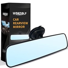 Universal Rear View Mirror with Suction Cup - Anti-Glare Interior 12IN Blue