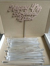 100 Tapered Acrylic cake topper sticks clear prism craft x100 6" inch Reusable