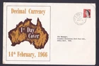 1966 FIRST AUSTRALIAN DECIMAL CURRENCY COIL STAMP SIGMA FIRST DAY COVER