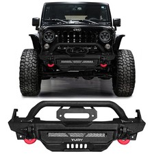 Vijay Fits 2007-2025 Jeep Wrangler Jkjl Steel Front Bumper With Lights D-ring