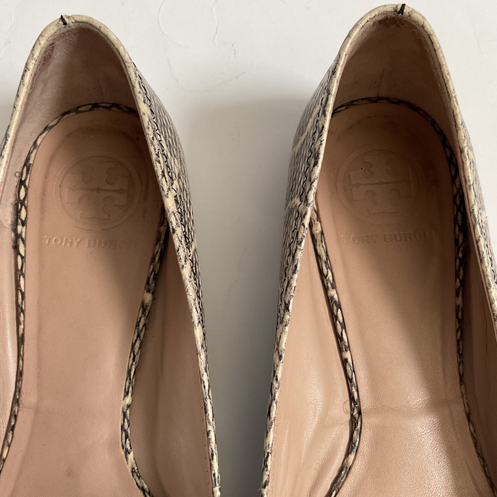 Tory Burch Reva Snakeskin Python Embossed Ballet … - image 7