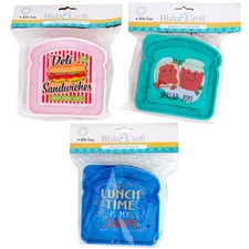 3 PACK Sandwich Container Lunch Box Packer Fresh Reusable Food Storage Kid Adult