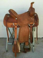 WILDRACE Western brown Strip Down Leather Hand carved Roper Ranch Saddle