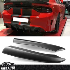 Fits 15-23 Dodge Charger Rear Bumper Lip Aprons Matte Black Pair - PP
