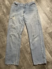 Women  s Vintage Lands End High Waisted Light Wash Distressed Jeans Size 10