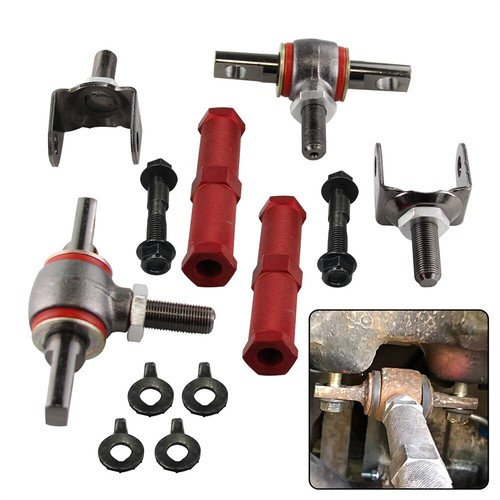Rear Adjustable Camber Kit For 02-06 Acura RSX 01-05 Honda Civic +Fitting Red - Picture 7 of 9