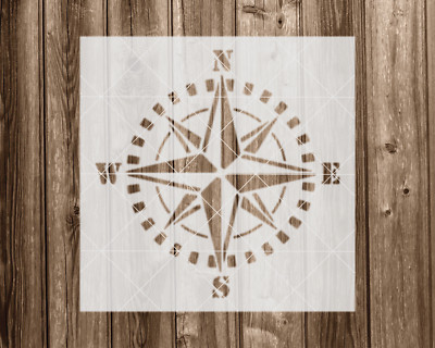 Compass Stencil, Handmade Mylar Reusable Craft Template, 572