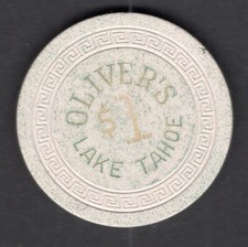 Oliver's $1 Casino Chip, Lake Tahoe NV