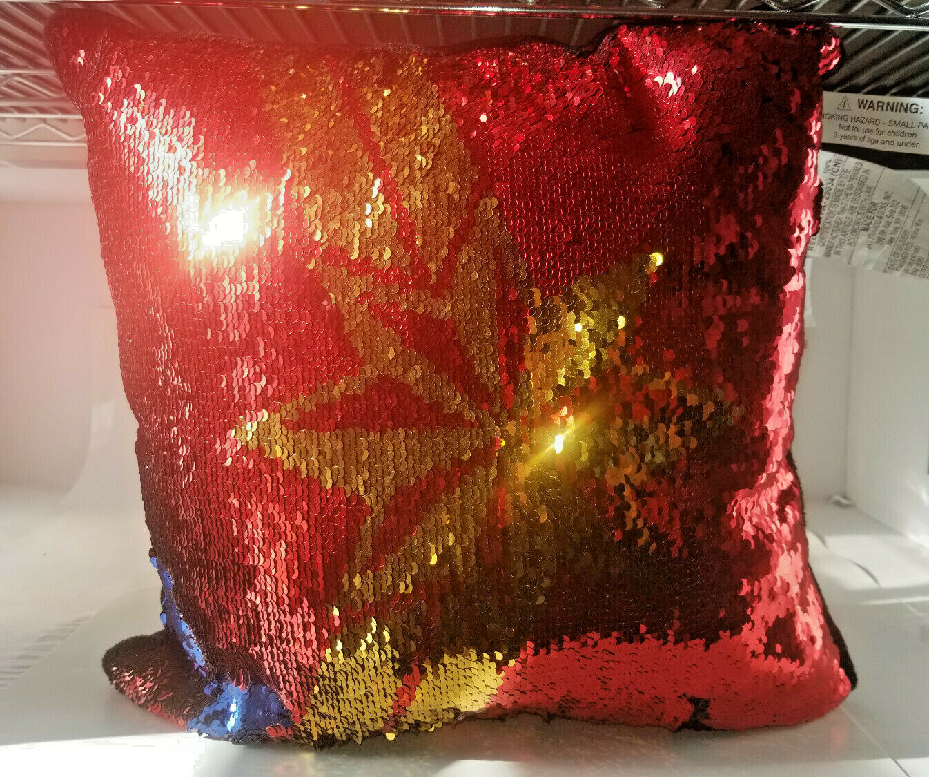 iron man sequin pillow