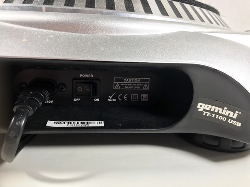 Gemini TT-1100 Professional USB Turntable *Missing Pieces* Belt Driven DJ Record - Picture 10 of 15