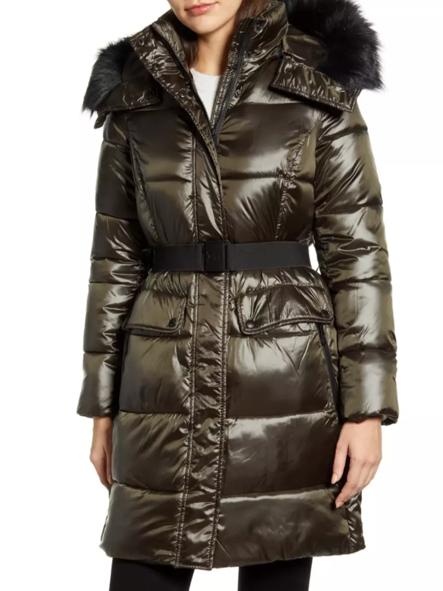 Sam edelman water repellent hotsell faux fur trim puffer jacket