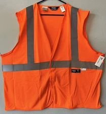 Walls SIZE 2XL HI-VIS ANSI II PREMIUM SAFETY VEST ORANGE MESH Hook & Loop Close
