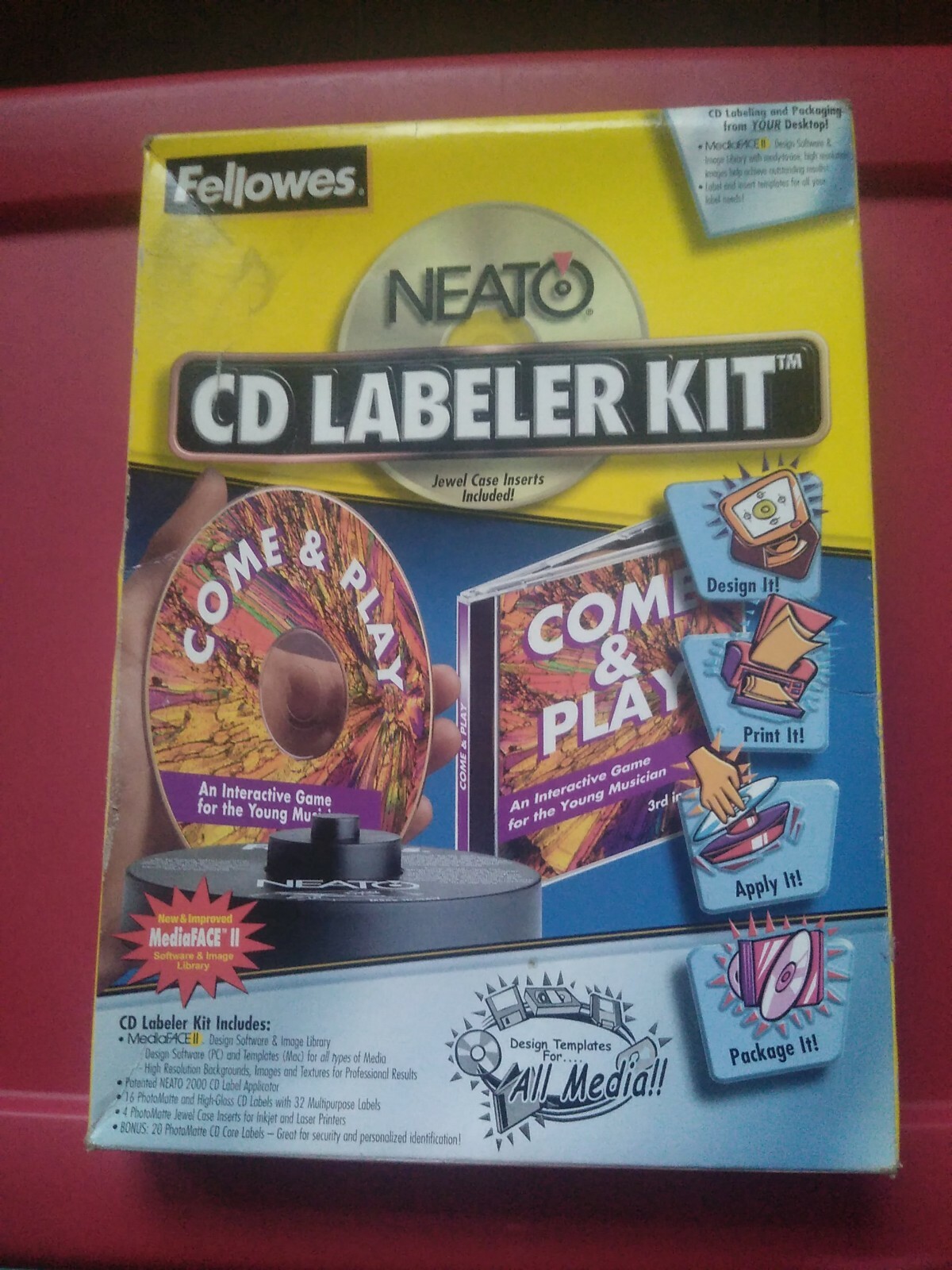 Fellowes Neato CD DVD Labeling System 21 Labels Install Kit 21 In Neato By Fellowes Cd Label Template