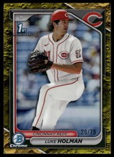2024 Bowman Draft LUKE HOLMAN CHROME YELLOW LUNAR CRATER REFRACTOR /75 #BDC-100