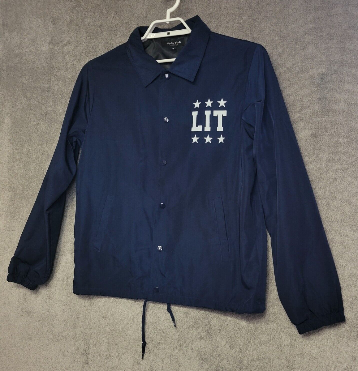 Eighty Eight Platinum LIT Windbreaker Jacket Mens M Snaps Eighty Eight Platinum LIT Windbreaker Jacket Mens M Snaps