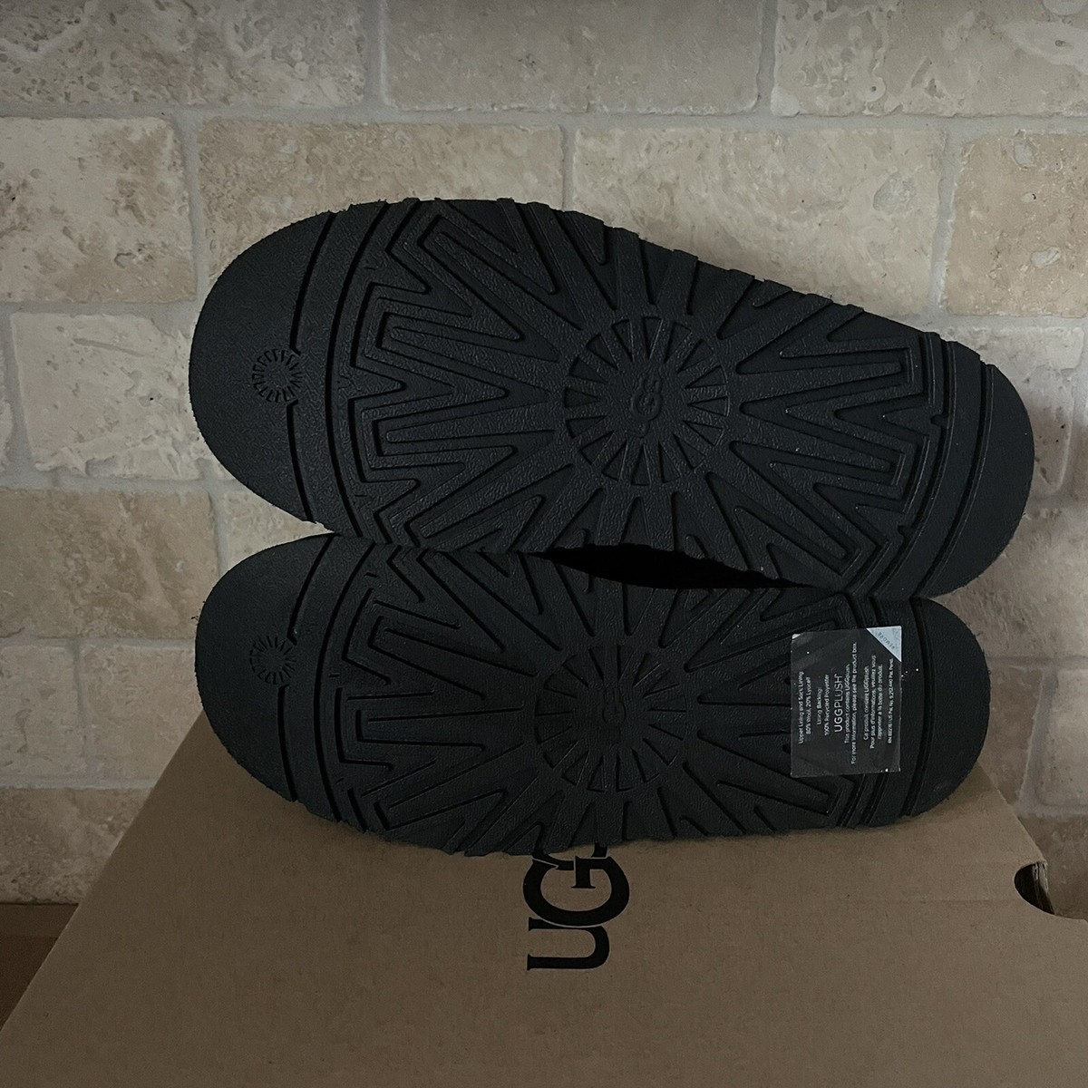 UGG TAZZ BRAID BLACK SUEDE PLATFORM SLIPPERS SHOES SIZE US