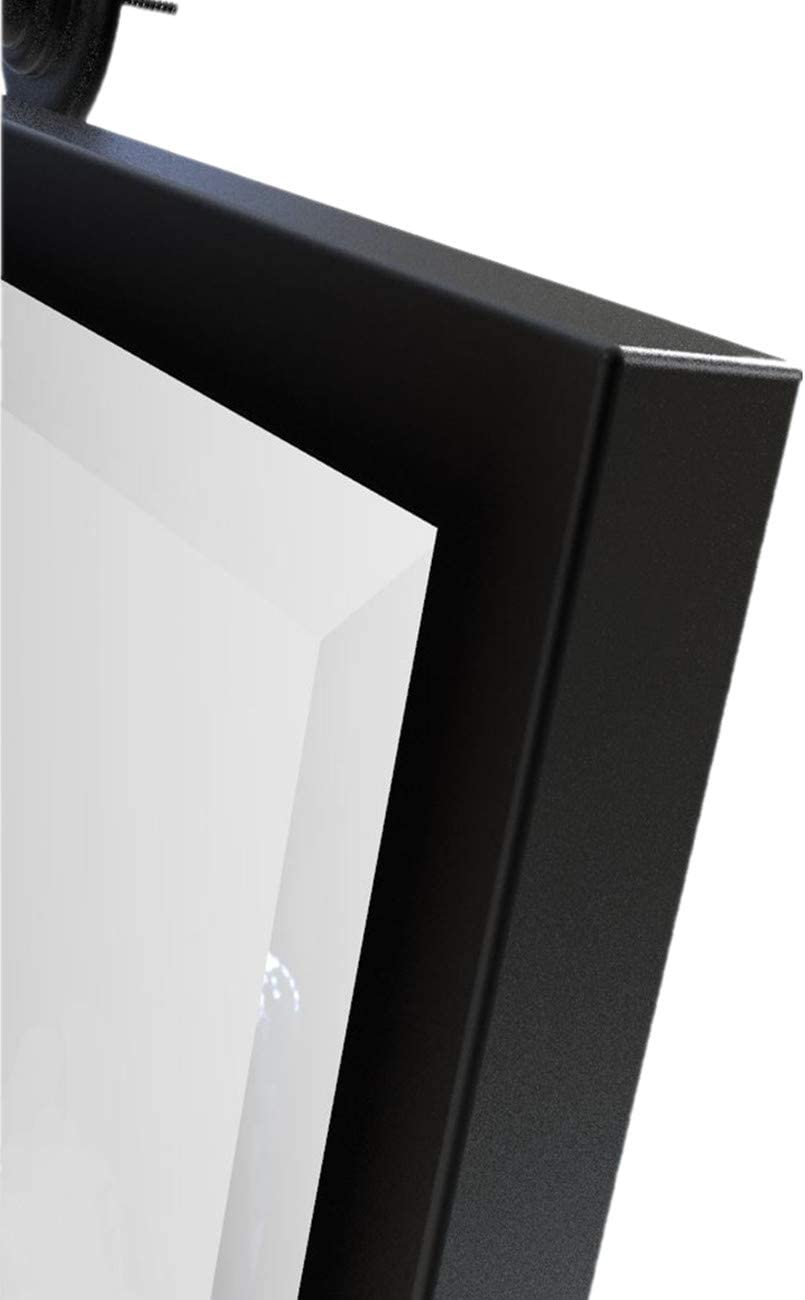 Black Metal Framed Pivot Rectangle Bathroom Mirror Tilting Beveled