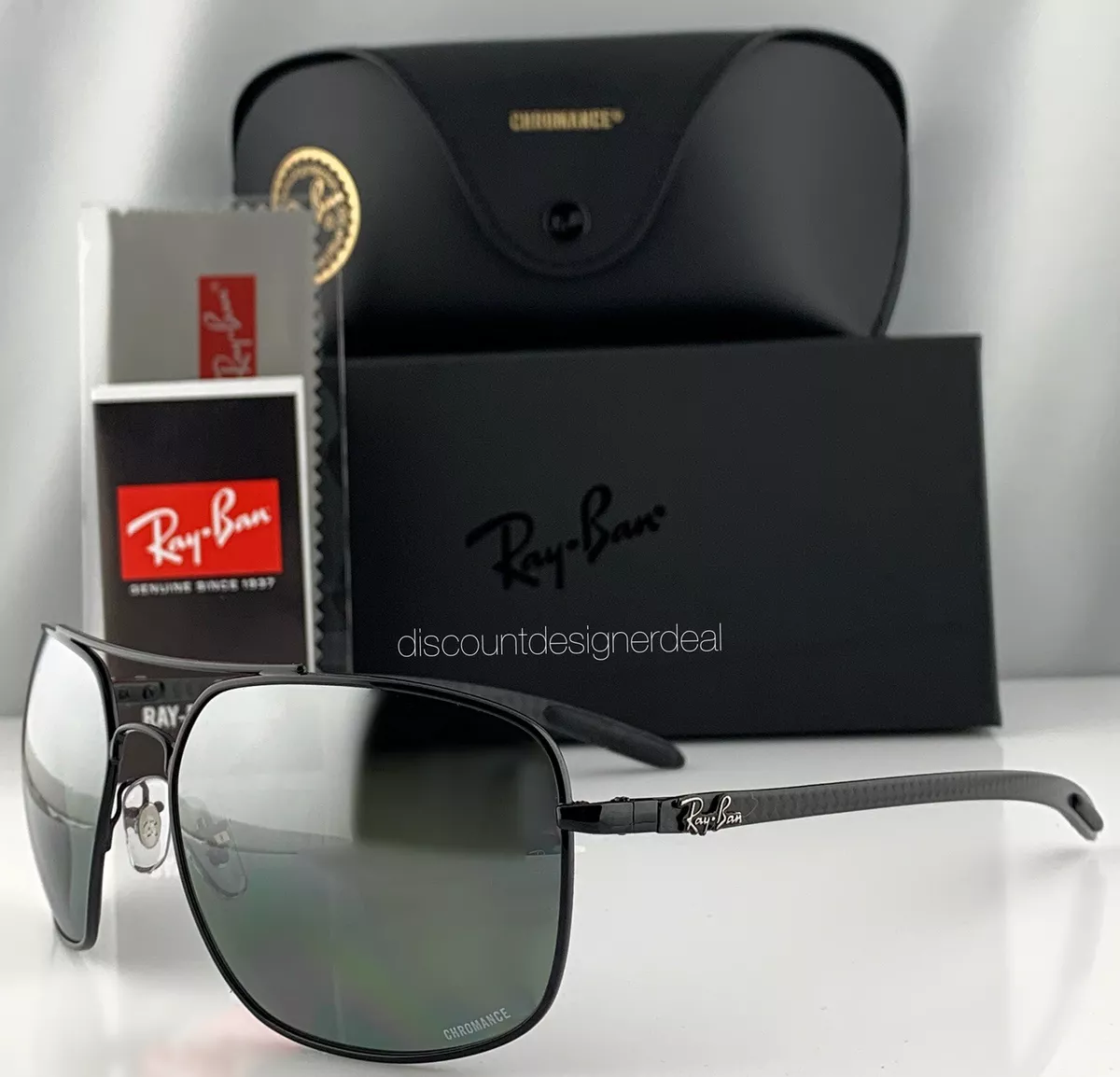 62mm eBay Mirror Chromance Carbon Silver RB8322CH Ray-Ban | Sunglasses 002/5L Polarized