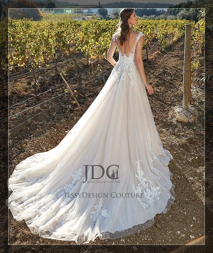 Romantisches Brautkleid Hochzeitskleid Träger Ivory Übergröße 32-60 Elfenbein - Bild 2 von 8