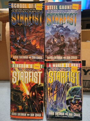 Starfist #2, 3, 8, 10 by David Sherman, Dan Cragg (4) PB Lot Del Rey  Used