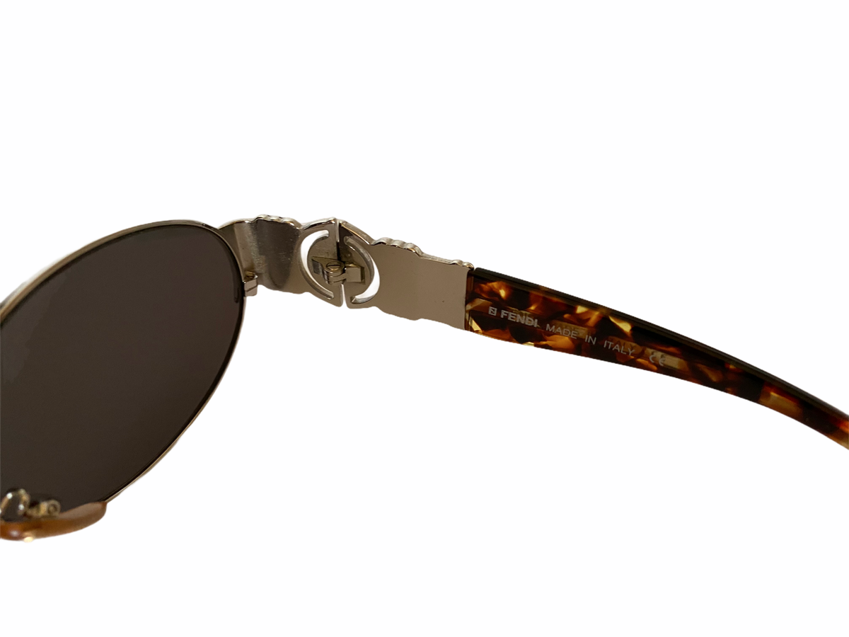 小物 FENDI Vintage Silver logo sunglasses New Vintage Fendi Sunglasses Silver & Tortoise Mod. SL 7034
