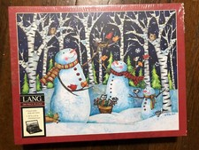 BIRCH SNOWMEN 500 PIECE JIGSAW PUZZLE BY LANG NEW But Box Damage