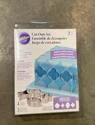 Wilton 7 pc Geometric Cut outs Fondant Cake Decorating free shipping New