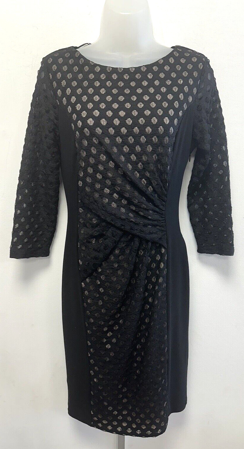NEW! Phase Eight UK10 Eu38 US6 black spot mesh bodycon dress with neutral lining