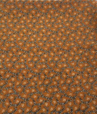 ''COLONIAL PRINTS II'' SARA MORGAN orange, black blanc BLUE HILL FABRICS Half Yard