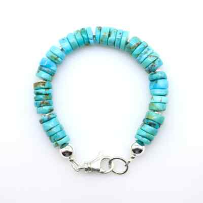 Southwestern Native American Beaded Heishi Turquoise Bracelet Tribal Jewelry