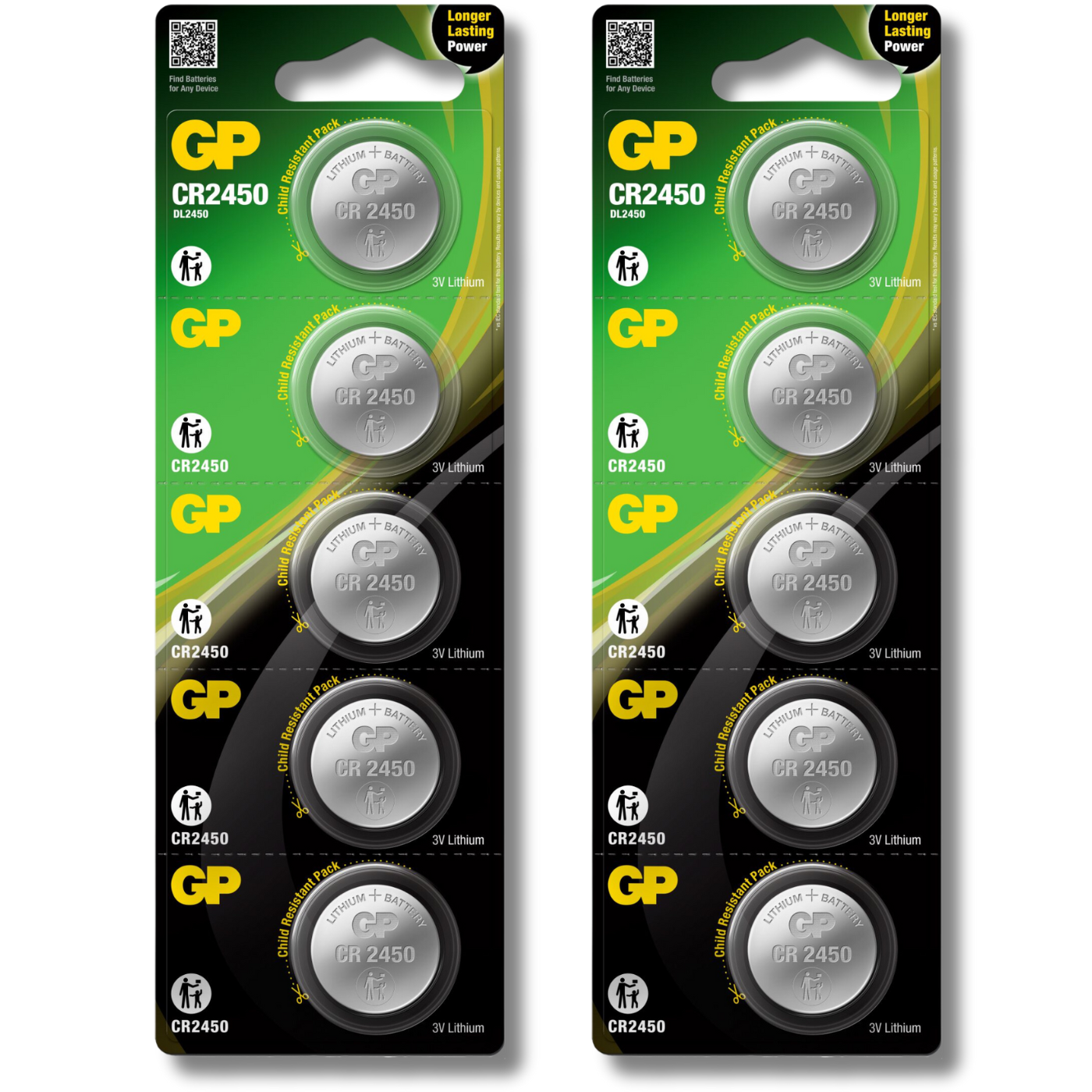 10 x GP CR2450 3V Lithium Coin Cell Batteries DL2450 2450 *EXPIRY 01/2034*