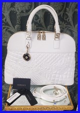 Versace White Quilted Leather Handbag/shoulderbag